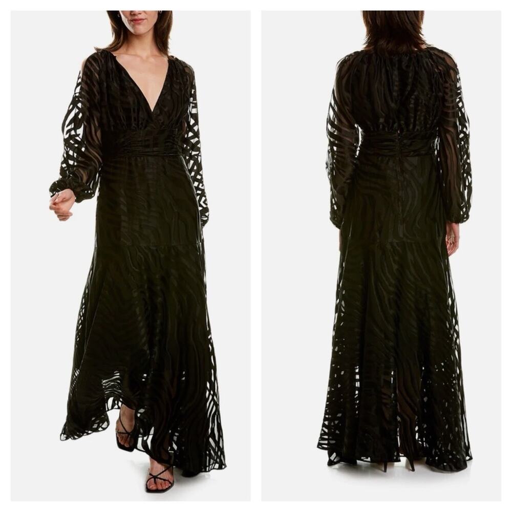 NWT Anthropologie Hutch Jac Maxi Dress Size 0 Black Zebra Burnout Whimsigoth - Picture 15 of 15